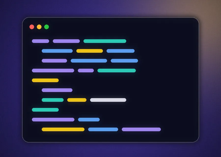 Ilustração abstrata de um editor de código