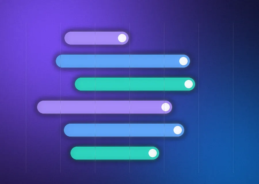 Ilustração abstrata de um roadmap com barras coloridas